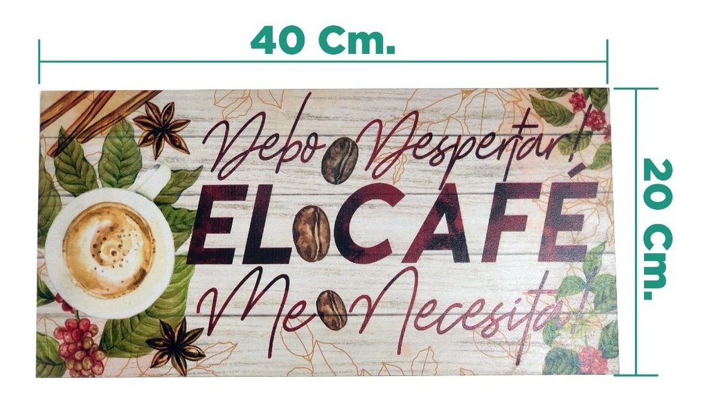 Cuadro Decorativo Cocina Hogar Oficina Debo Despertar 40x20