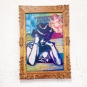 Cuadro Decorativo Vintage Hogar  Mujer Pensante Marco 26x37