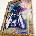 Cuadro Decorativo Vintage Hogar  Mujer Pensante Marco 26x37