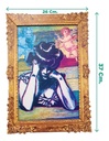 Cuadro Decorativo Vintage Hogar  Mujer Pensante Marco 26x37
