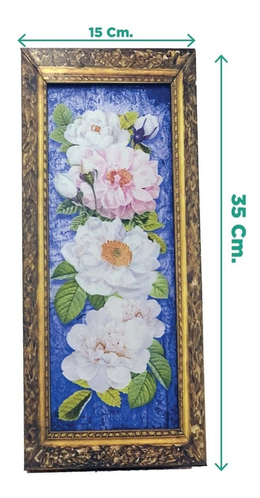 Cuadro Decorativo Vintage Hogar Oficina Cenefa Rosa 15x35cm 