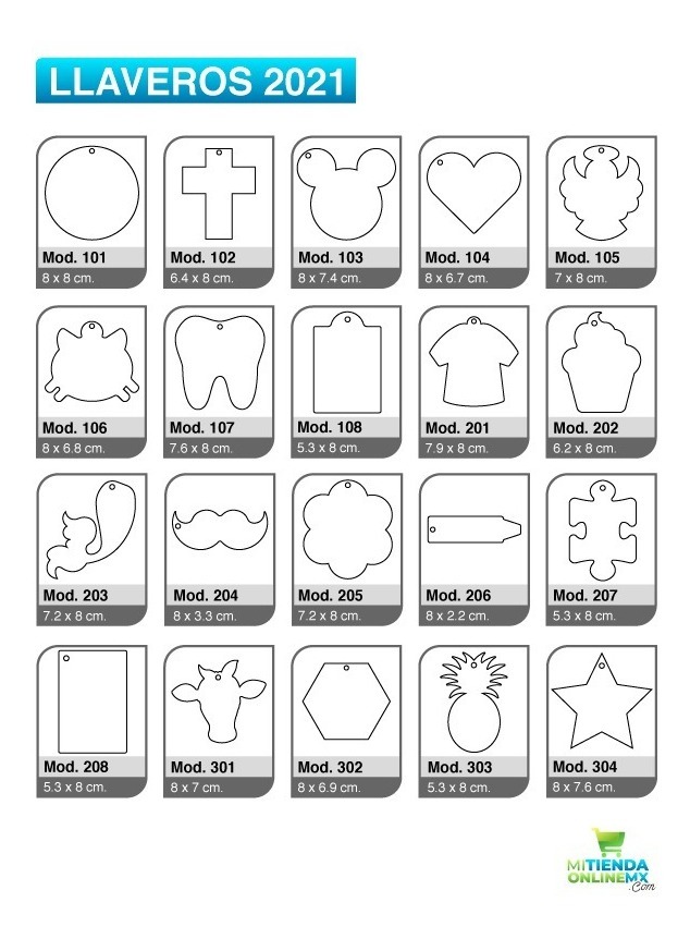 Llaveros Acrílico Formas Diversas 8 Cm Diámetro (pack 100)