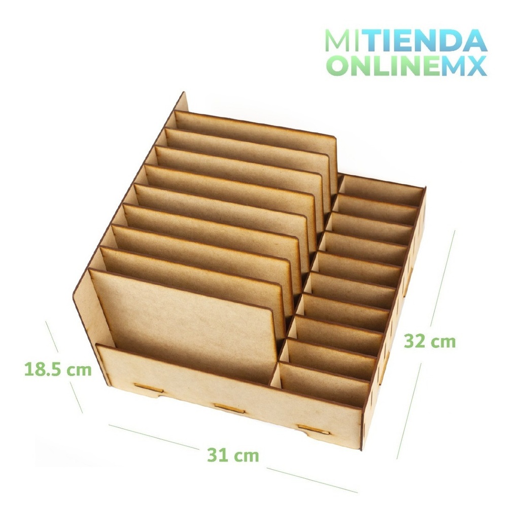 Caja Organizador Exhibidor Mdf Para 10 Celulares Y 10 Tablet