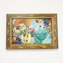 Cuadro Decorativo Vintage Hogar Mujer Reposando Marco 37x26