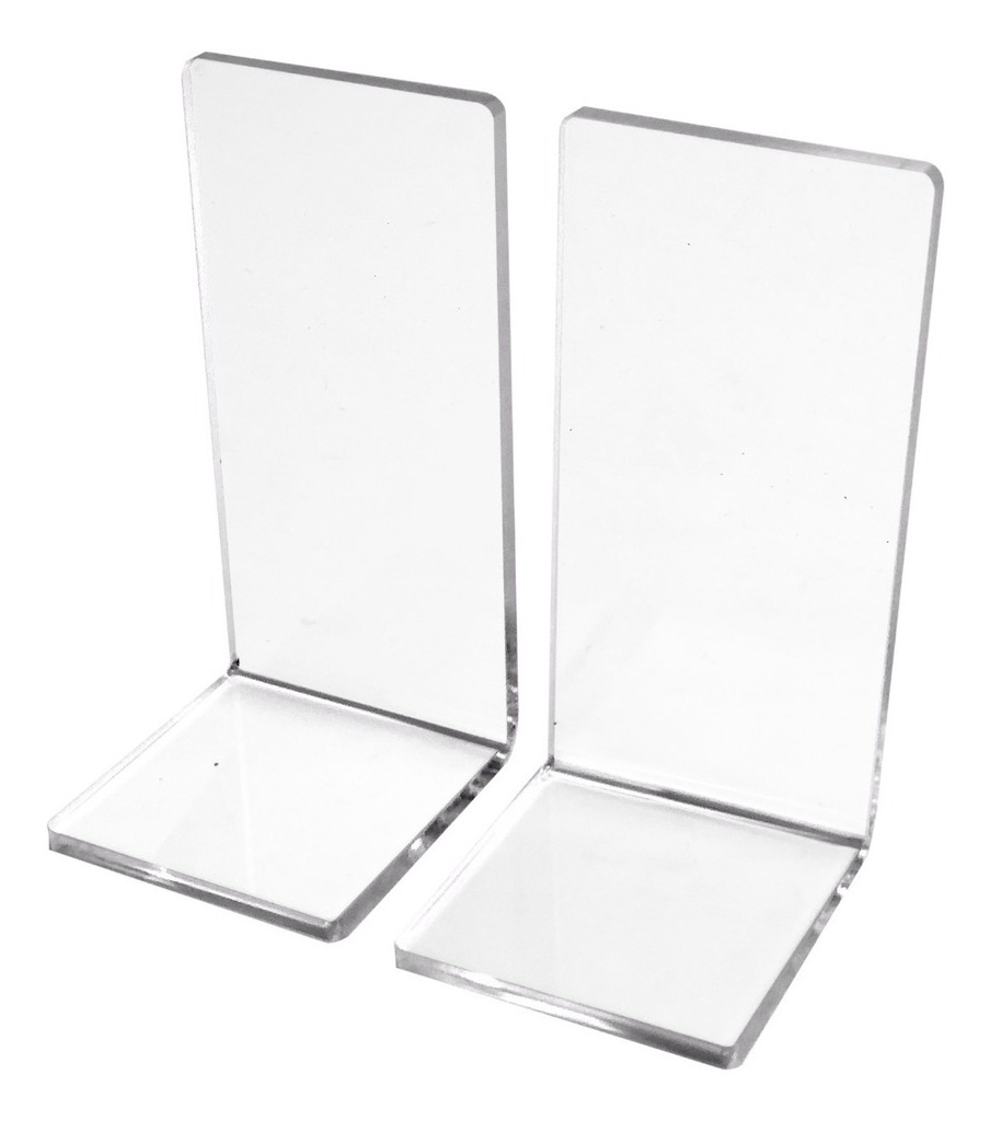 Sujetalibros Organizador Sujeta Libros Acrílico 6mm 2 Pzas
