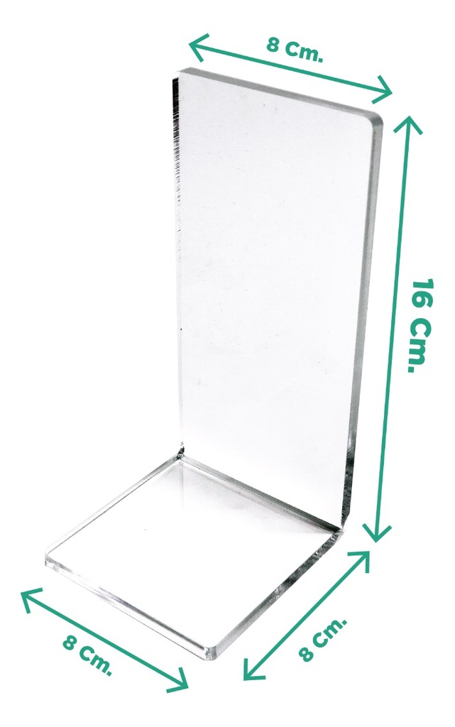 Sujetalibros Organizador Sujeta Libros Acrílico 6mm 2 Pzas