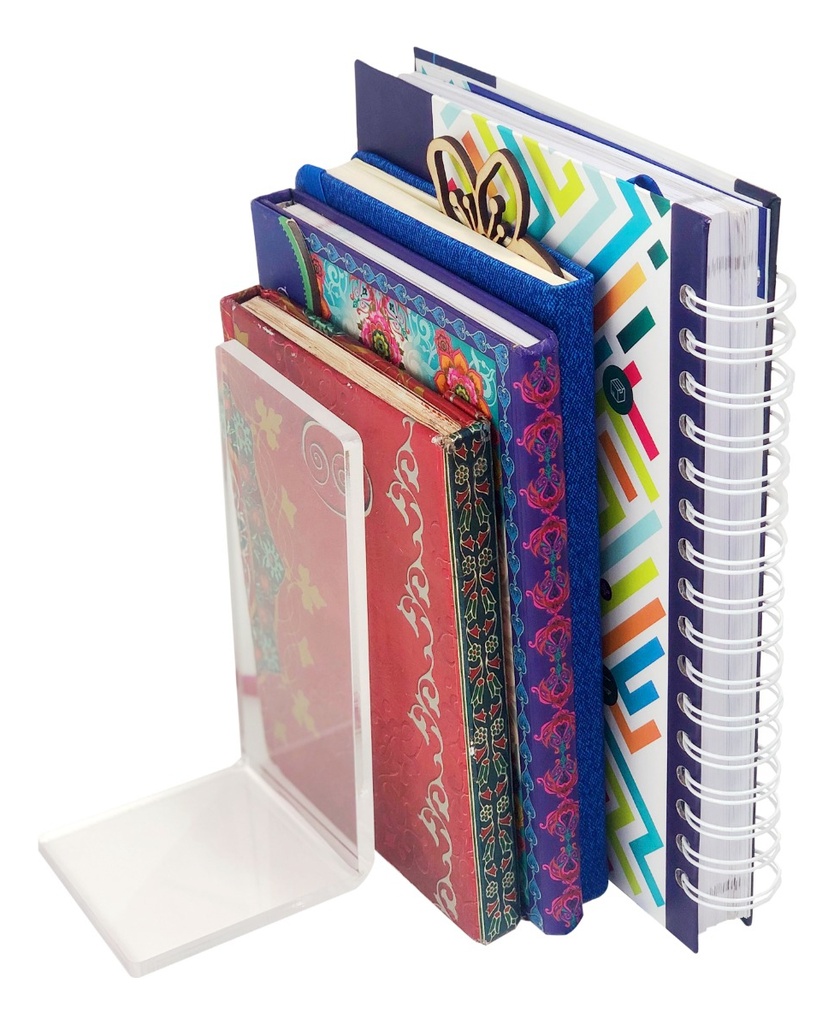 Sujetalibros Organizador Sujeta Libros Acrílico 6mm 2 Pzas
