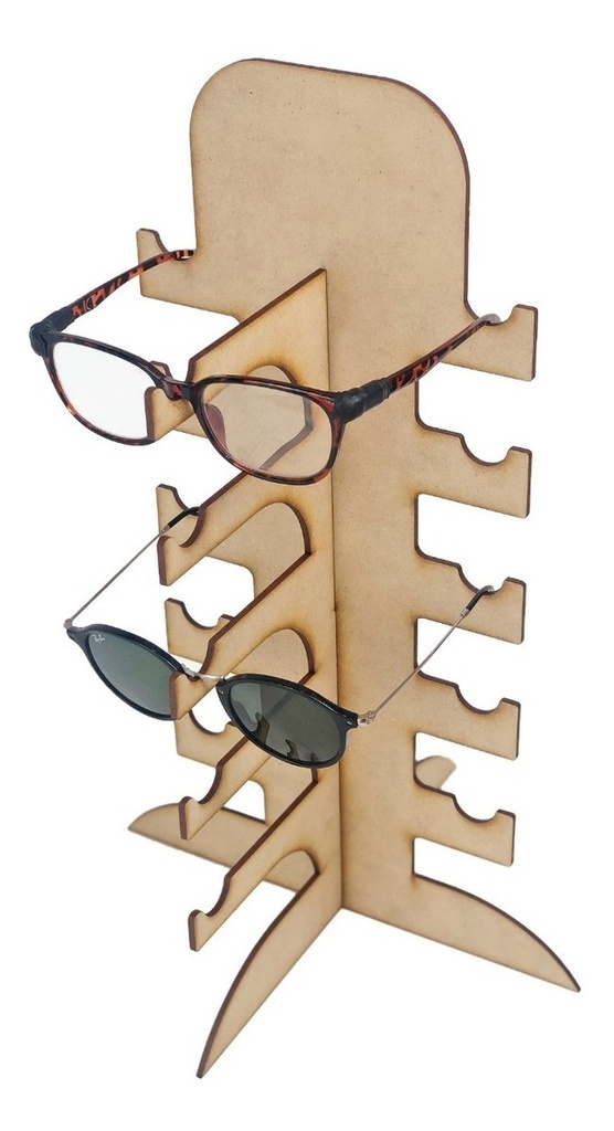 Exhibidor Lentes Base Organizadora Madera Mdf 5 Espacios Pub