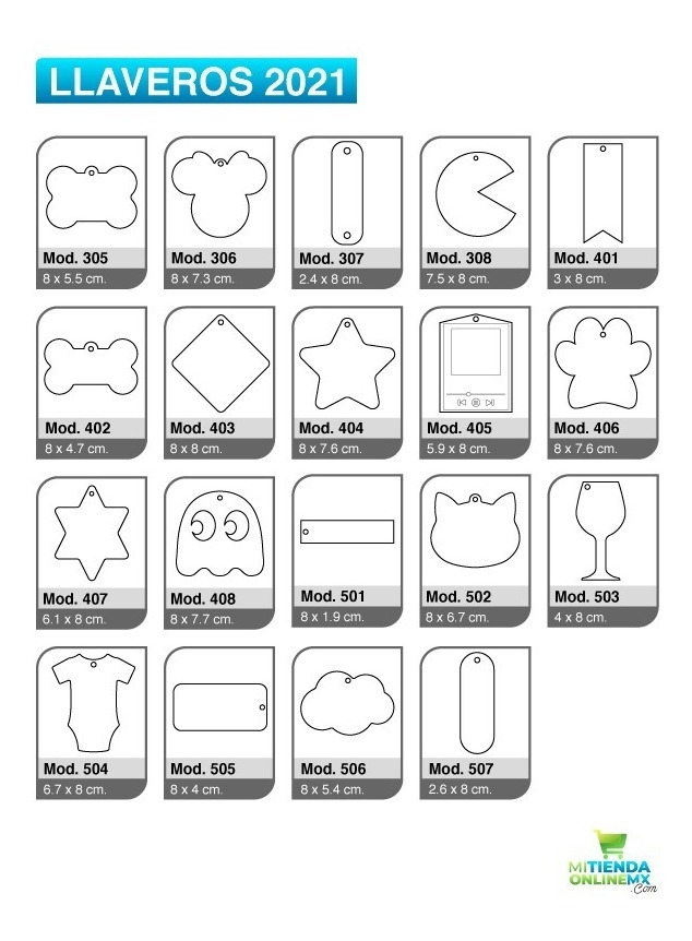 Llaveros Acrílico Formas Diversas 8 Cm Diámetro (pack 100)