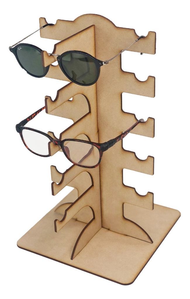 Exhibidor Lentes Base Organizadora Madera Mdf 5 Espacios