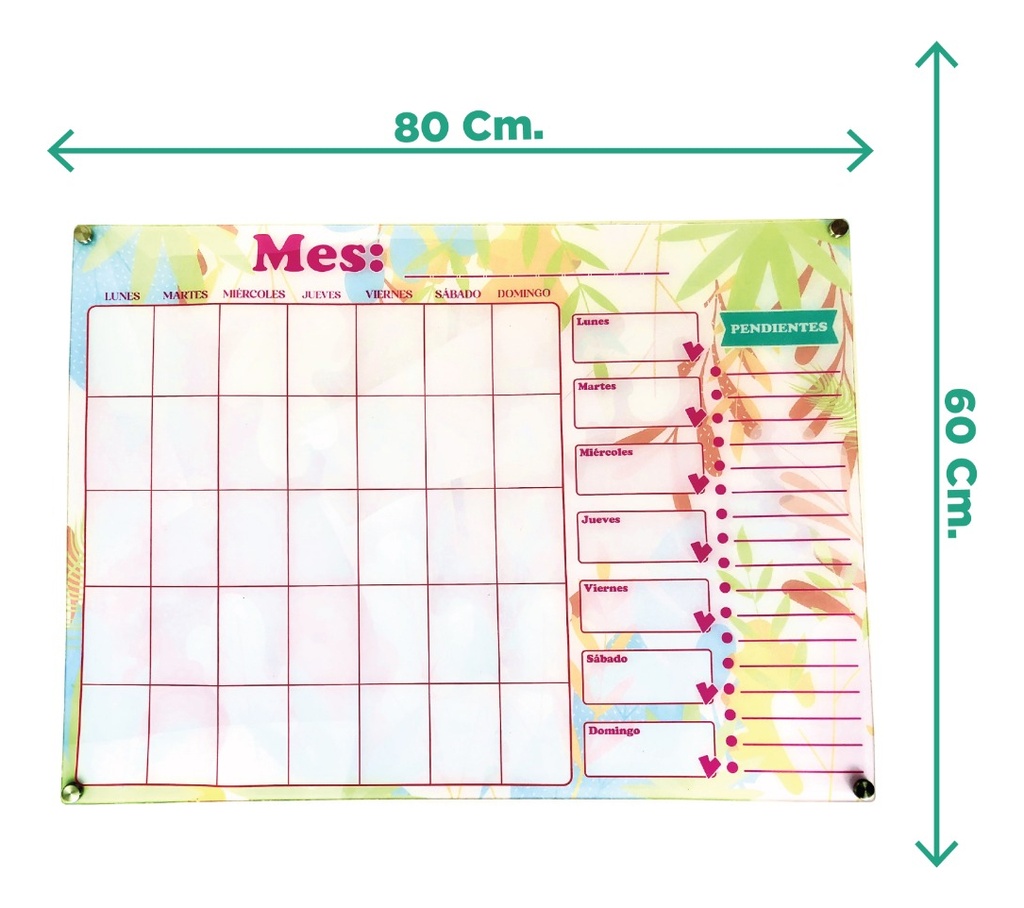 Pizarra Planeador Planner De Acrílico 80x60cm 