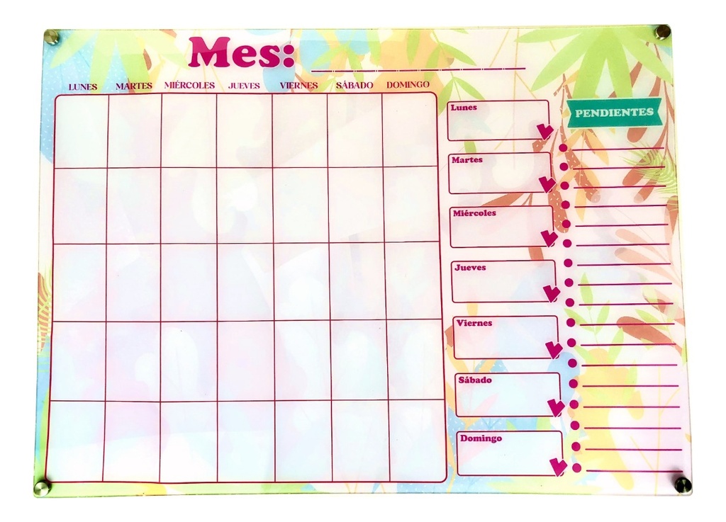 Pizarra Planeador Planner De Acrílico 60x40cm 