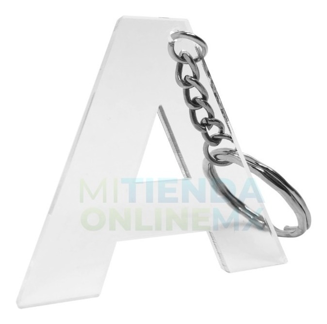 Llavero 50 Letras Abecedario Acrílico 5 Cm  Herraje Oro