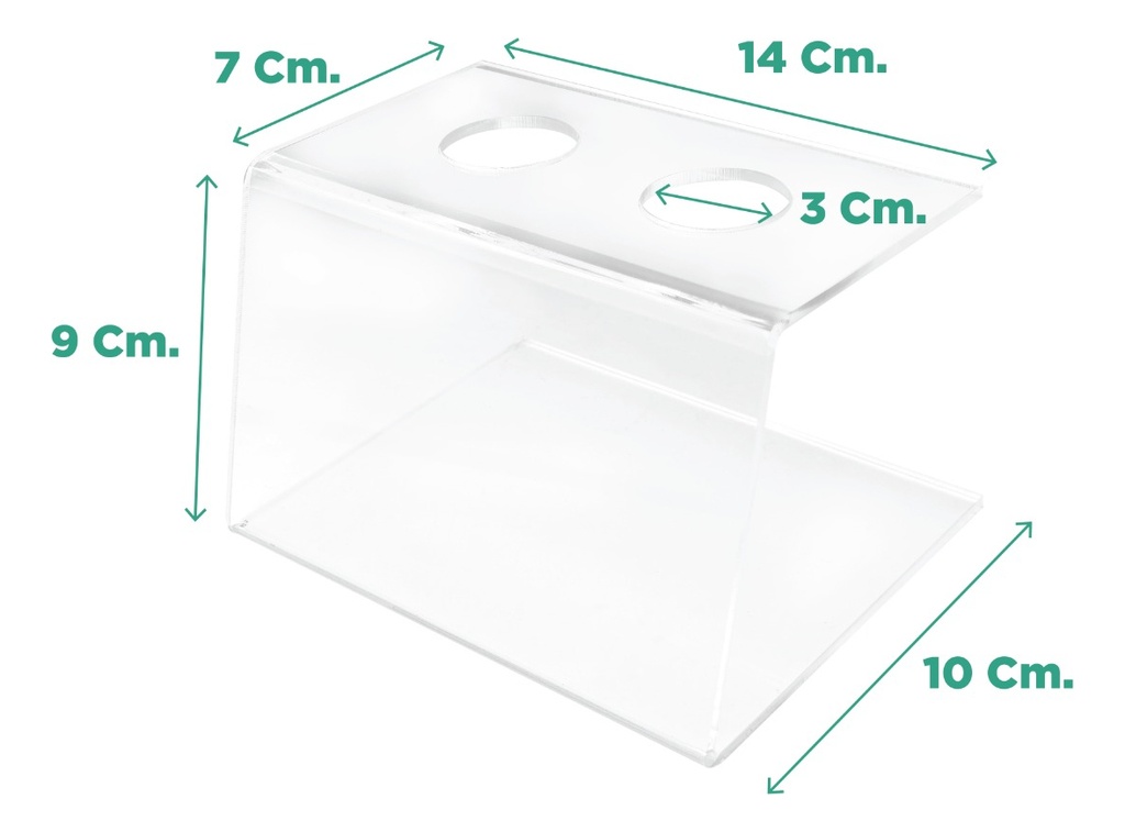 Exhibidor Soporte Para 2 Conos De Helado Acrílico 3mm