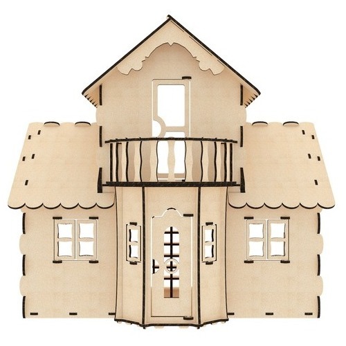 Casa  Clasica Para Muñecas 29cm Mdf 6mm