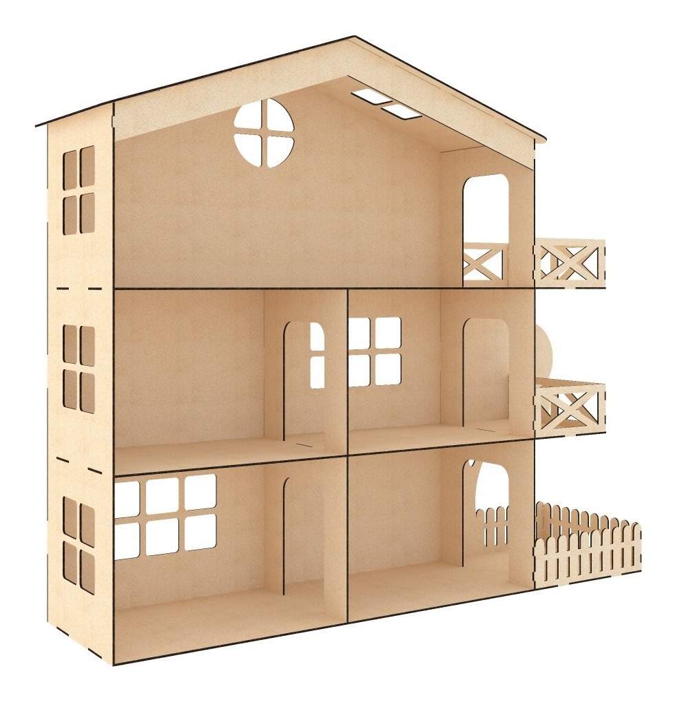 Casa Mansion Para Muñecas Pequeñas Mdf