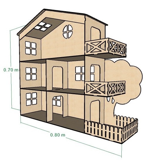 Casa Mansion Para Muñecas Pequeñas Mdf