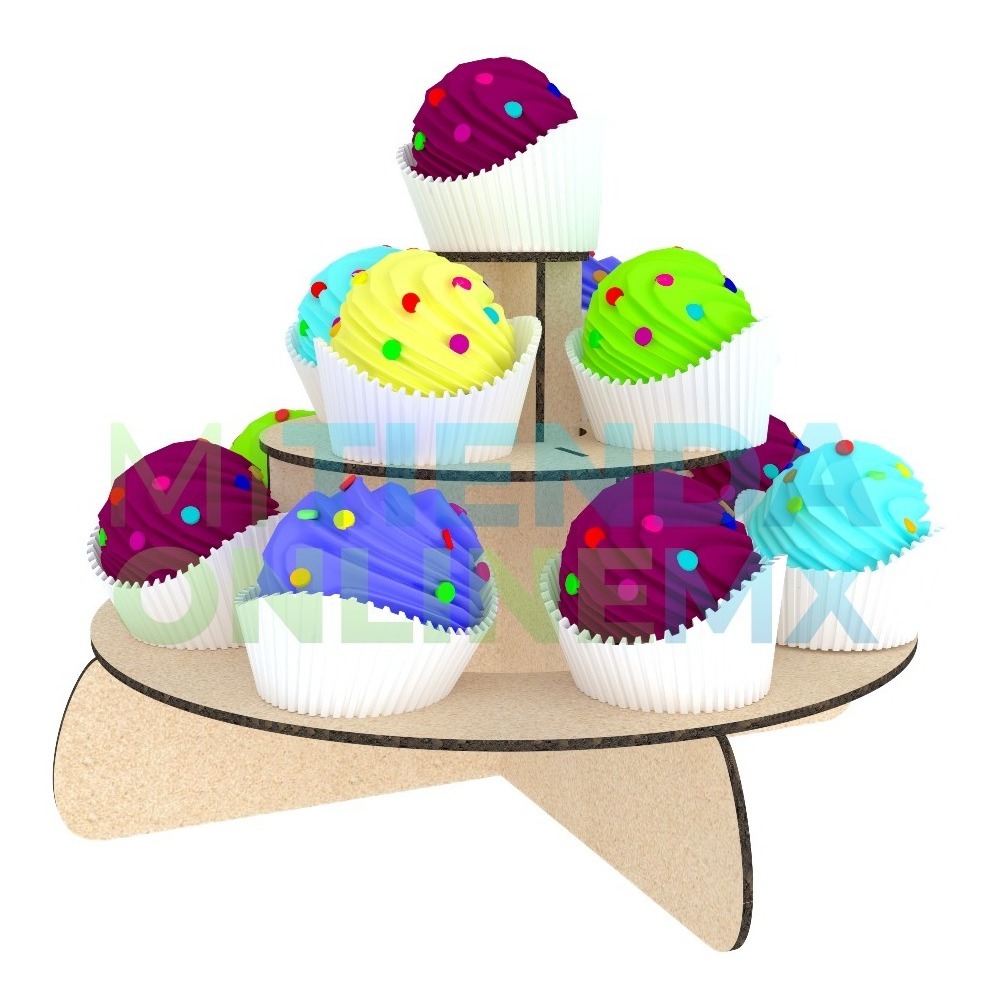 Base Circular 3 Niveles Para Mesa De Dulces Candy Bar Mdf