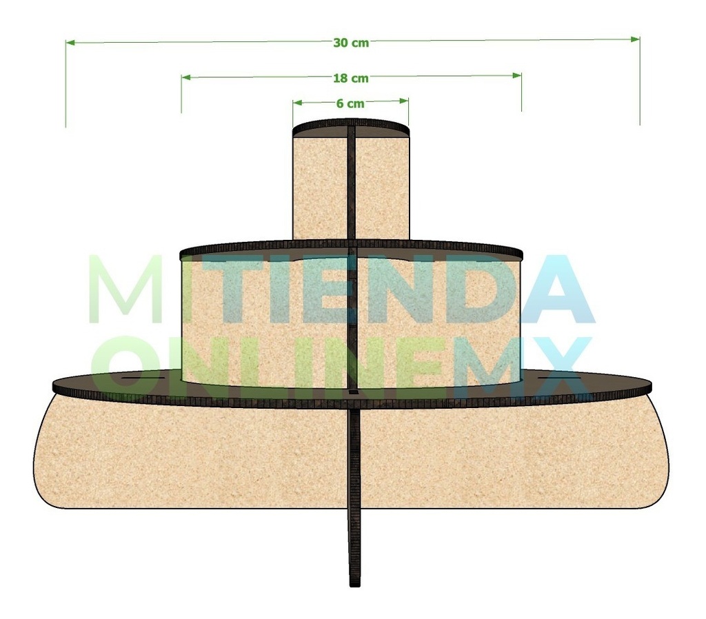 Base Circular 3 Niveles Para Mesa De Dulces Candy Bar Mdf