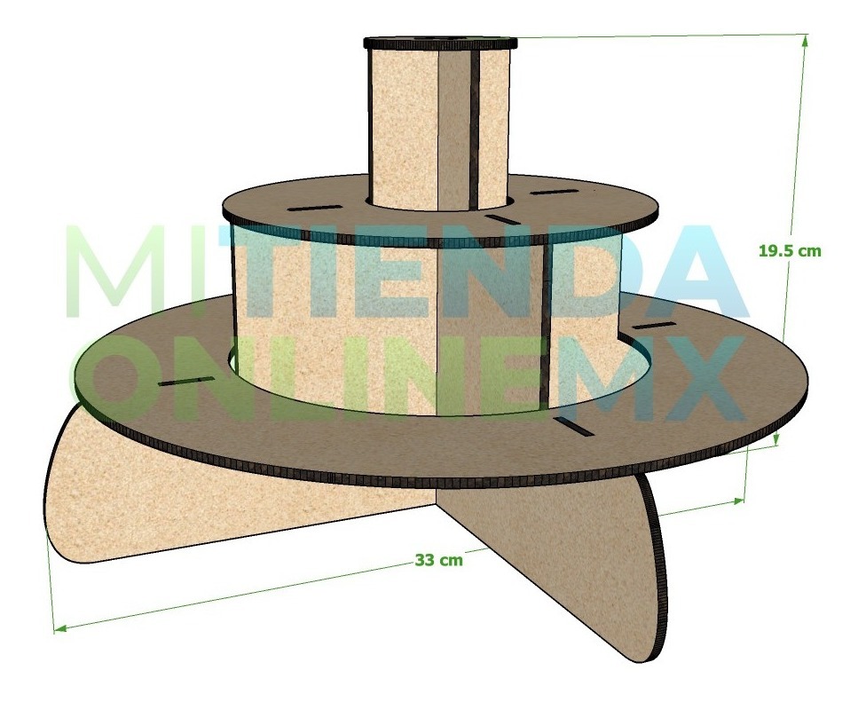 Base Circular 3 Niveles Para Mesa De Dulces Candy Bar Mdf