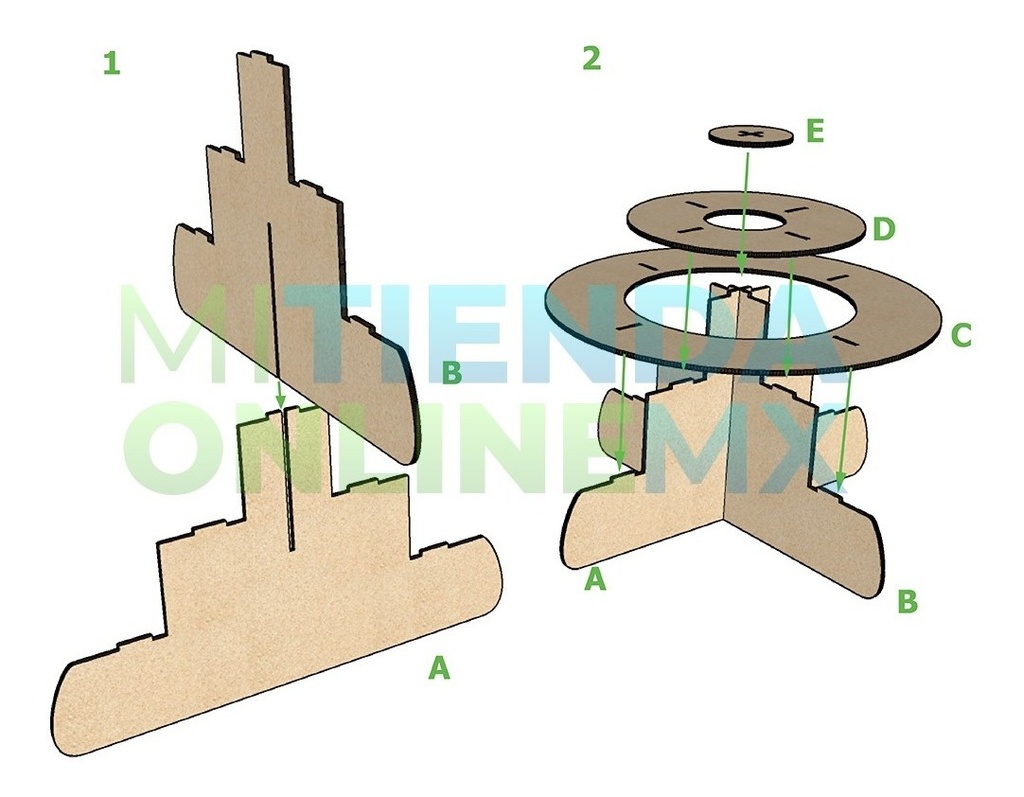 Base Circular 3 Niveles Para Mesa De Dulces Candy Bar Mdf