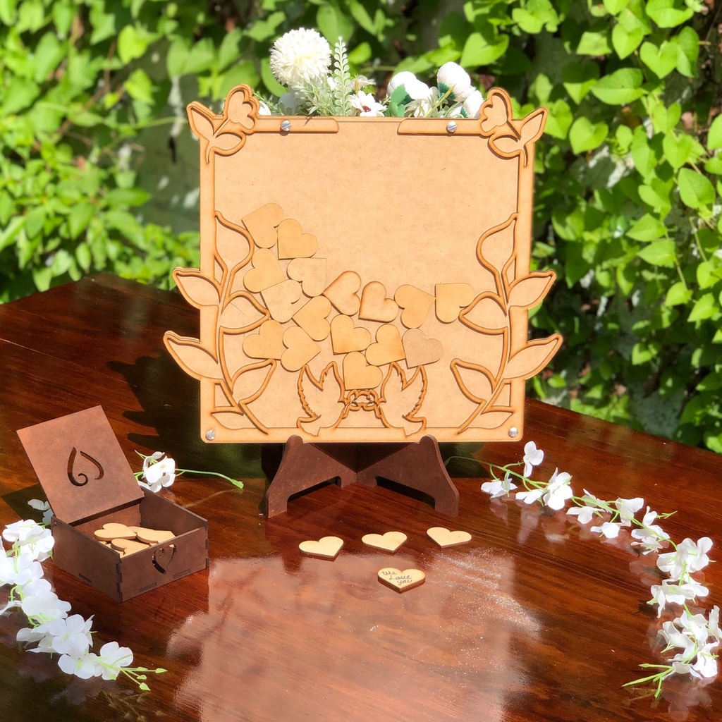 Cuadro De Firmas Libro De Invitados Boda Xv Años Acrilico 03