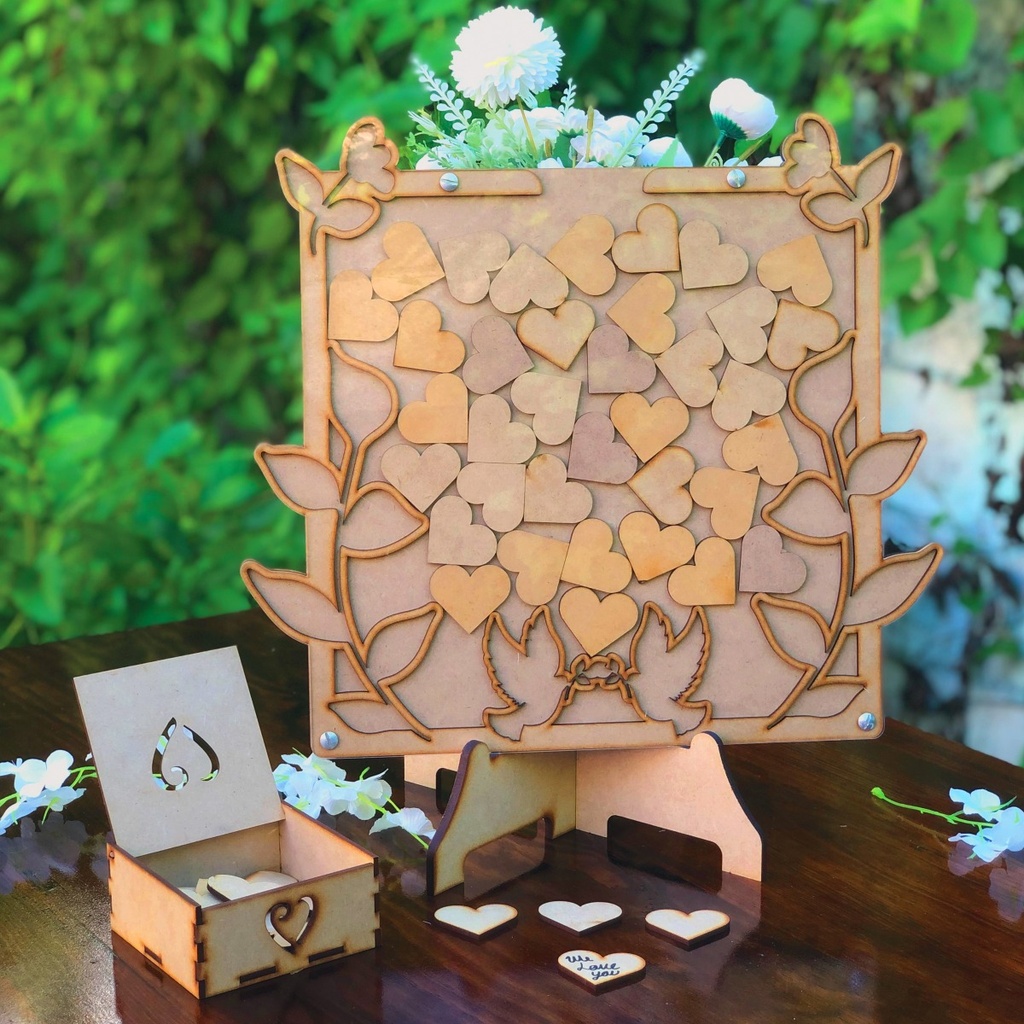 Cuadro De Firmas Libro De Invitados Boda Xv Años Acrilico 03