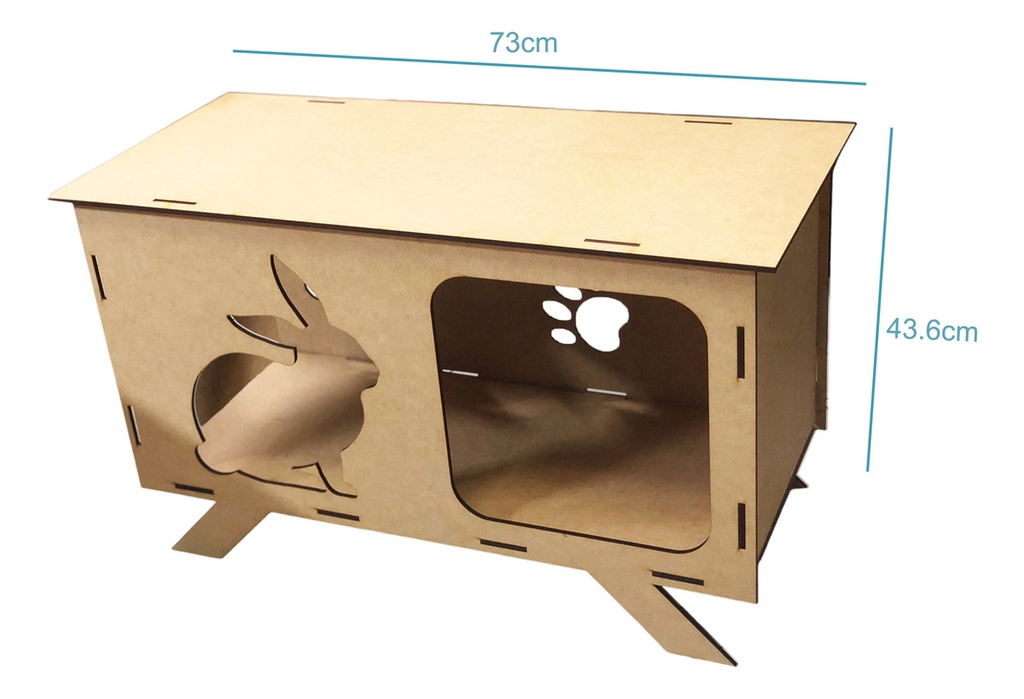 Casa Conejo Mascotas Mdf