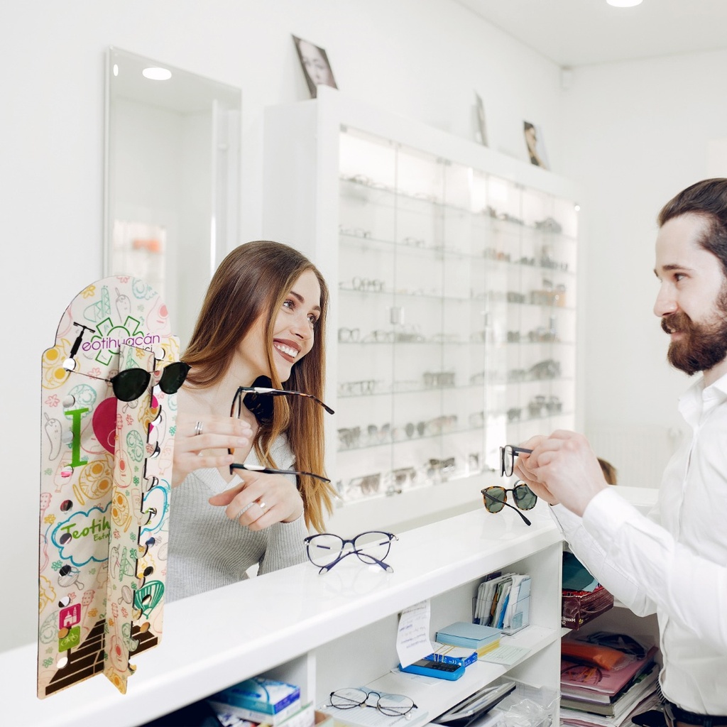 Exhibidor Para Lentes En Madera Para 10 Piezas Personalizado