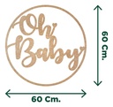Letrero Evento Oh Baby Para Baby Shower Mdf 3mm, 60cm 