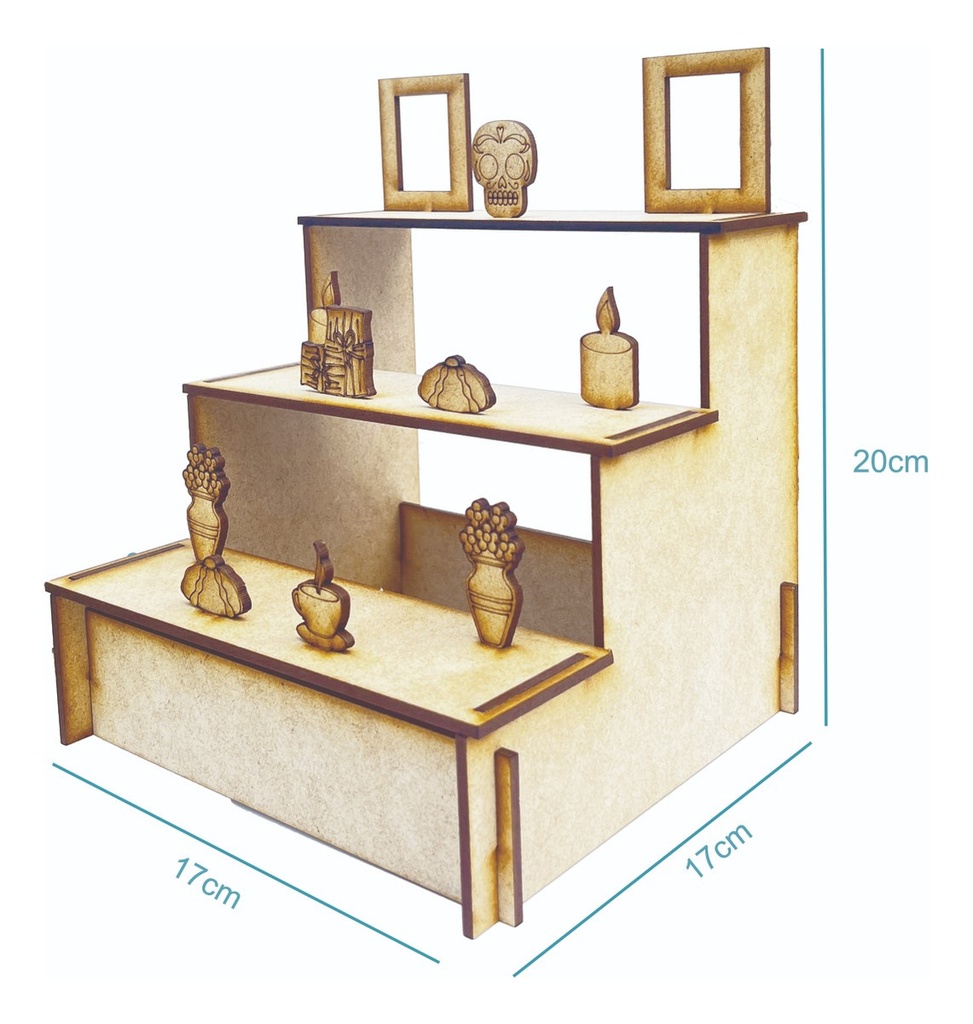 Altar Decorativo Ofrenda Día De Muertos Halloween Mdf Mini