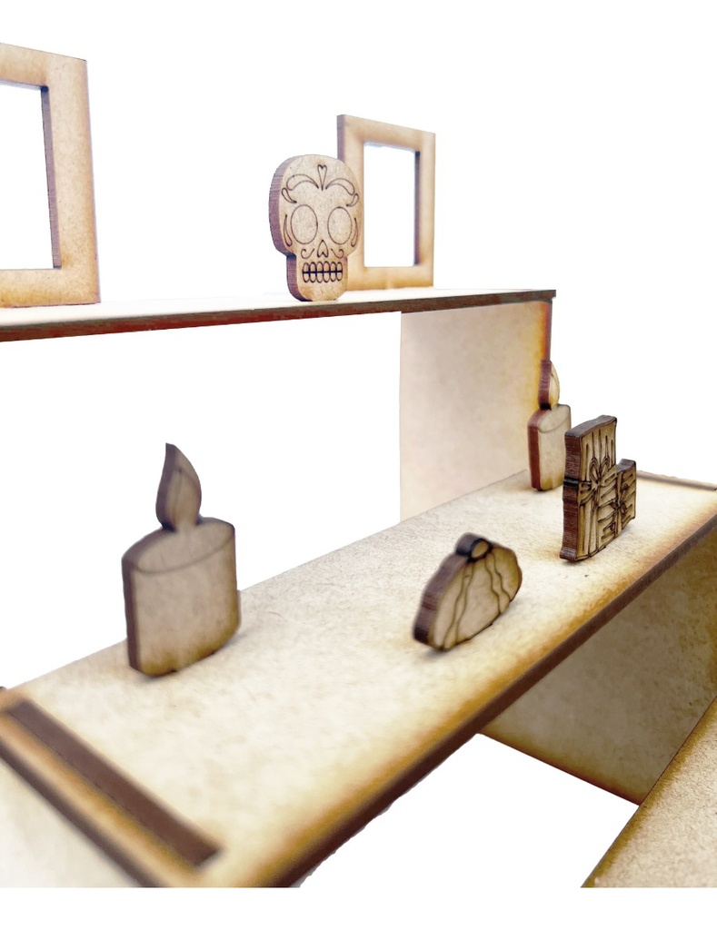 Altar Decorativo Ofrenda Día De Muertos Halloween Mdf Mini