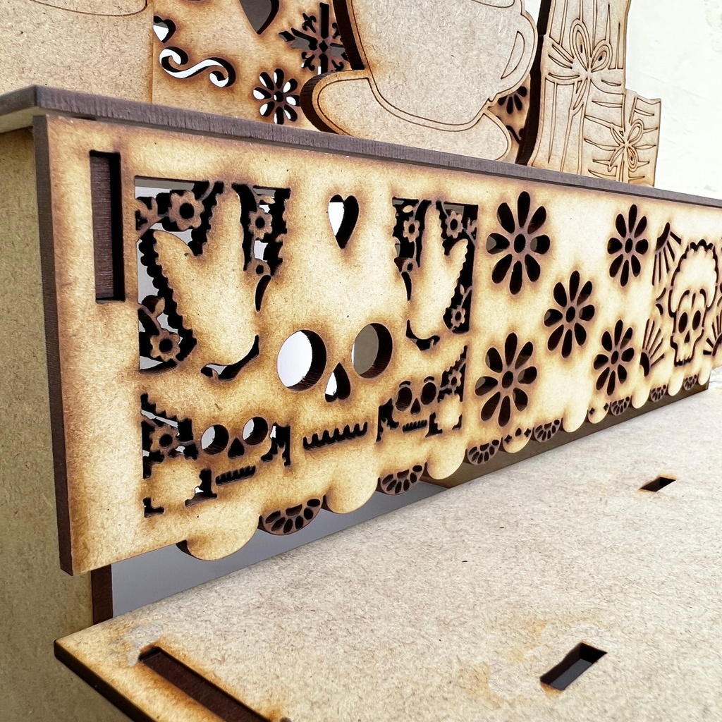 Altar Decorativo Ofrenda Día De Muertos Halloween Mdf Chico
