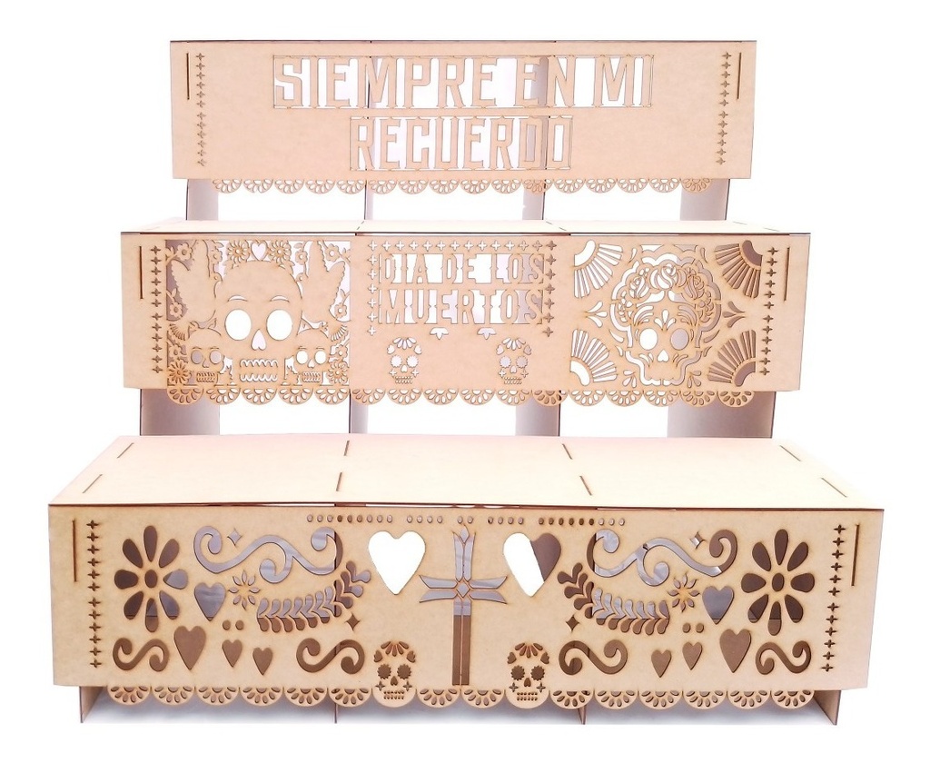 Altar Grande Decorativo Dia De Muertos Ofrenda Mdf Sencillo