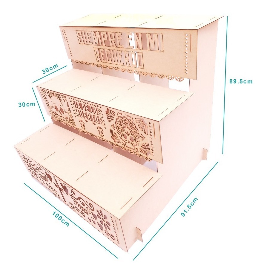 Altar Grande Decorativo Dia De Muertos Ofrenda Mdf Sencillo