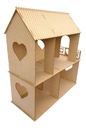 Casa De Muñecas Ensueños 29cm 2 Pisos Con Muebles Mdf