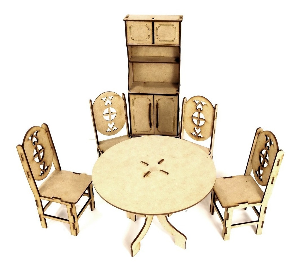 Casa De Muñecas Ensueños 29cm 2 Pisos Con Muebles Mdf