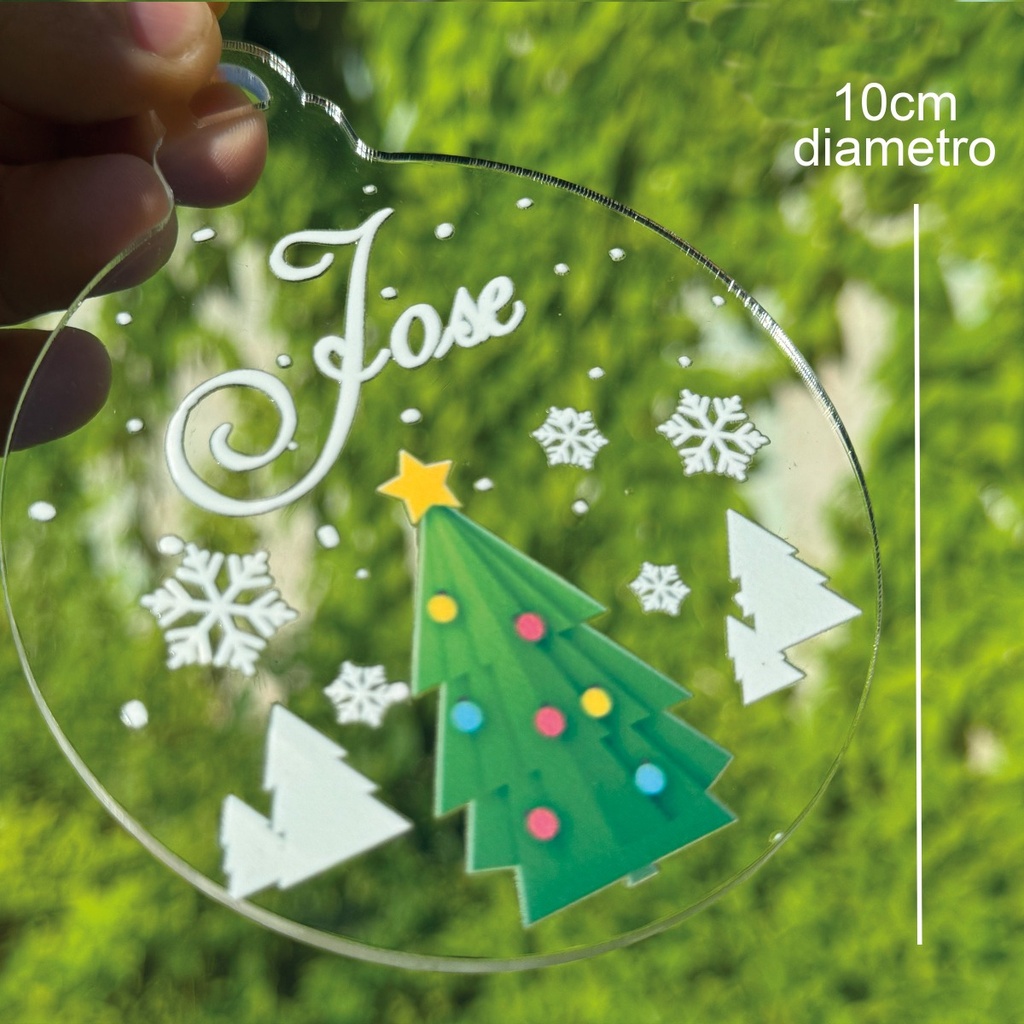 Kit 3 Esferas Navideñas Personalizadas Acrílico 10cm