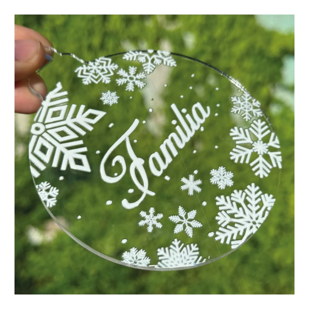 Kit 12 Esferas Navideñas Personalizadas Acrílico 10cm