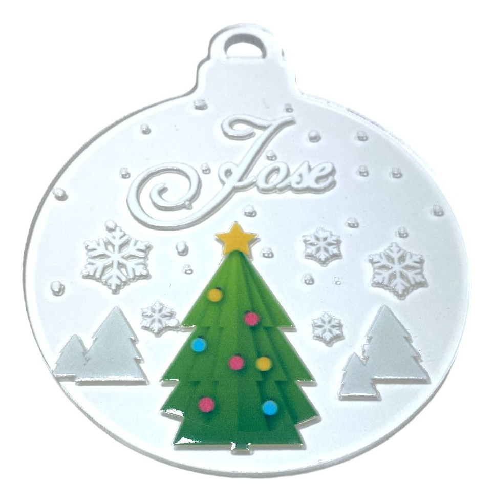 Kit 5 Esferas Navideñas Personalizadas Acrílico 10cm