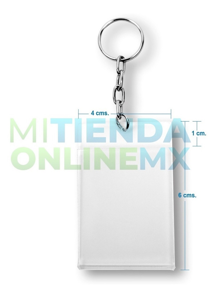 Llavero Económico Credencial Acrílico 2mm 10x6 Cm Pack 50