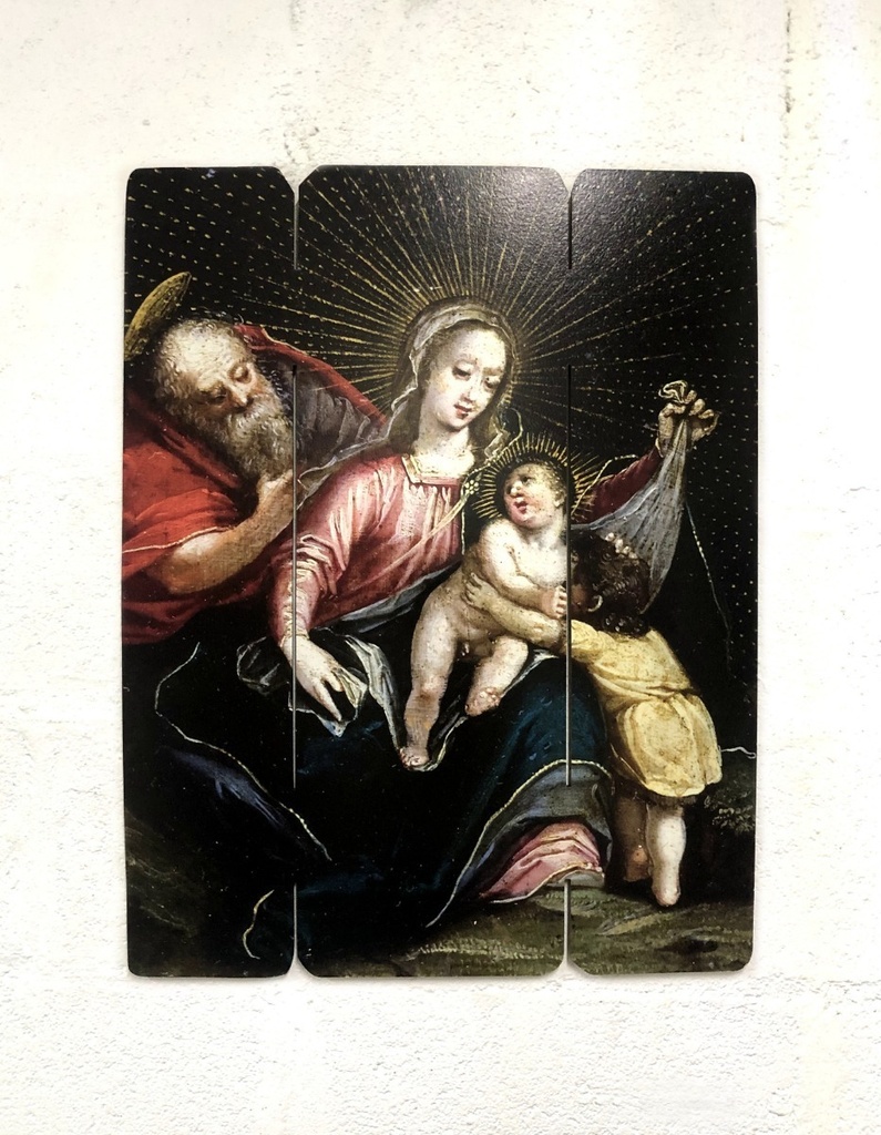 Cuadro Virgen Sagrada Familia Impresión Directa Mdf 30x25cm