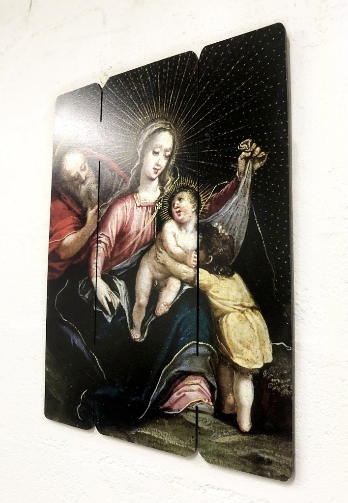 Cuadro Virgen Sagrada Familia Impresión Directa Mdf 30x25cm