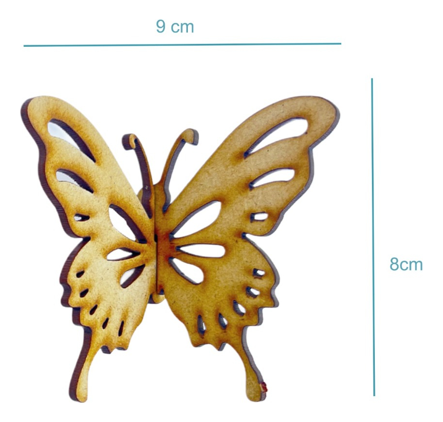 Mariposa Madera Mdf 3d Decoración Recuerdo 9x8 20 Pzs.