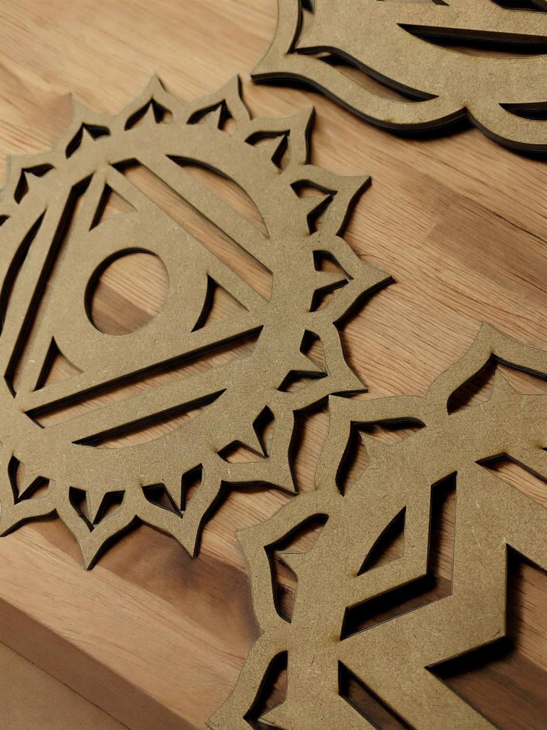 7 Chakras Reiki De 30 Cm X 30 Cm Mdf 3mm Mandalas Natural