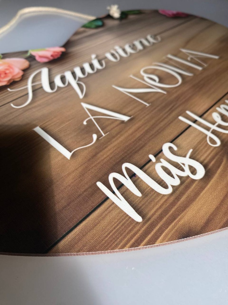 Letrero Pajes Boda Diseño Corazón 40x30cm Decoración F7