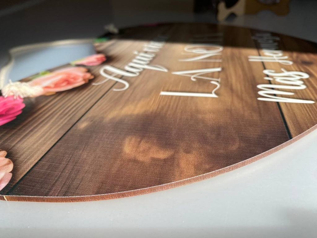 Letrero Pajes Boda Diseño Corazón 40x30cm Decoración F7