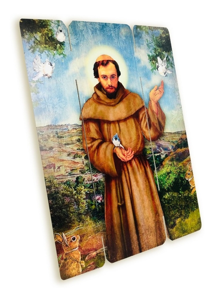 Cuadro Francisco De Asís Impresión Directa Mdf 60x77cm
