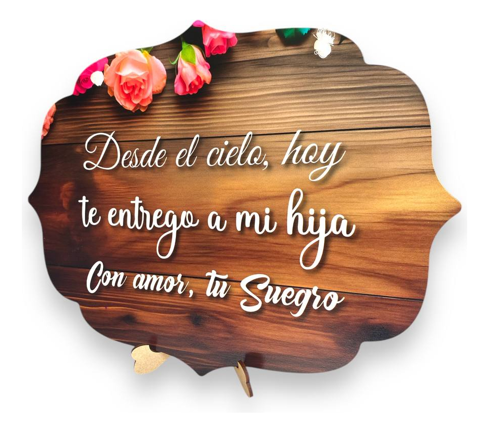 Letrero Pajes Boda Diseño 40x30cm Decoración F1