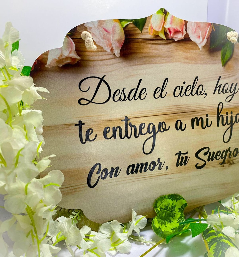 Letrero Pajes Boda Diseño 40x30cm Decoración A1